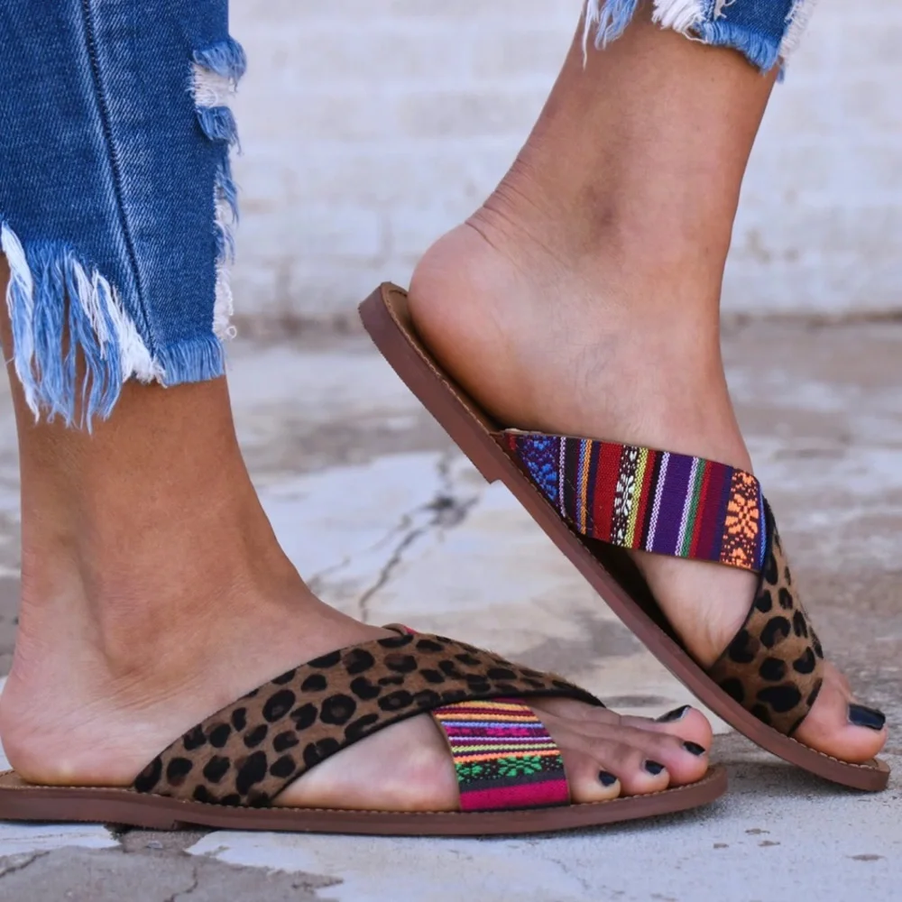 Very G Serape Leopard Sandals - Picture 3 of 13